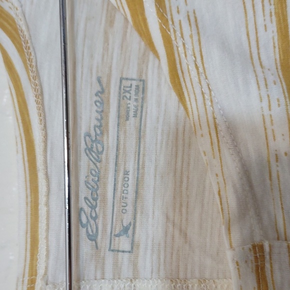 SLIGHTLY USED EDDIE BAUER OUTDOOR SIZE 6 MUSTARD YELLOW AND WHITE - Picture 2 of 9